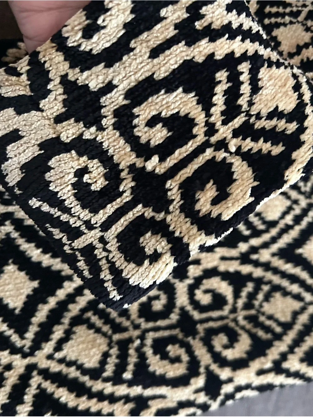 Dia North of Boston Black & Cream Geometric Hooded Button Cardigan